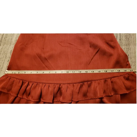 New! LUVALOT Women's Size 6 Rust Rouched Dress - Picture 6 of 10